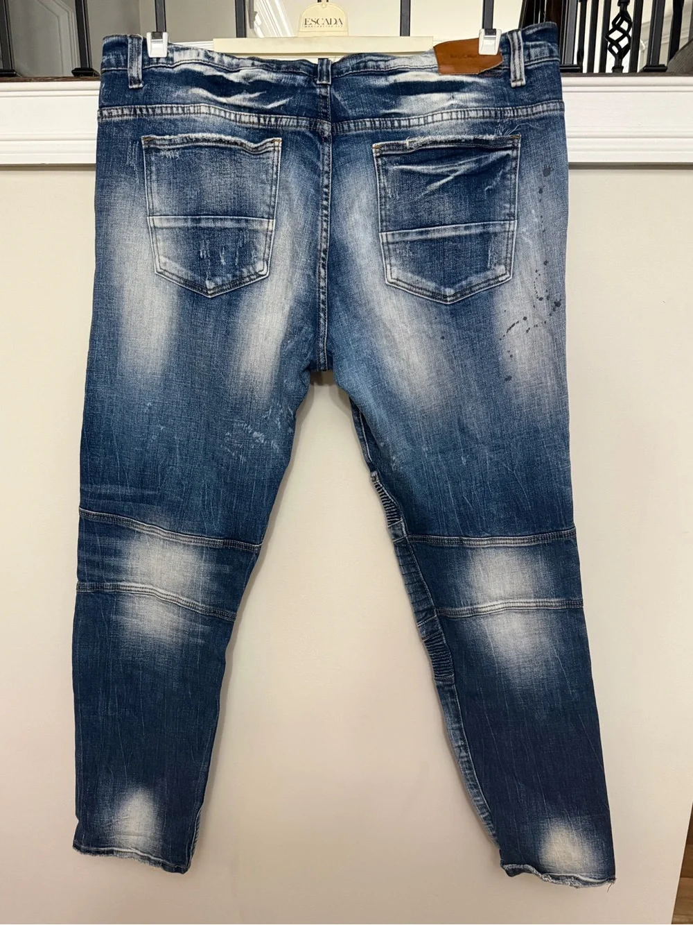 Decibel Mens Distressed Moto Jeans Denim 42W34L‎